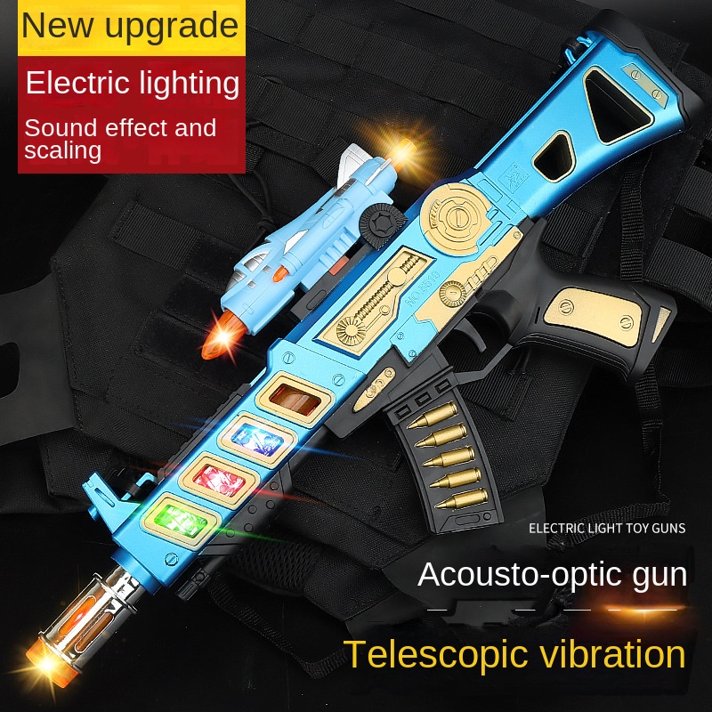 Street Stall Toy Supply Children Electric Toy Gun Music Sound and Light Pistol Luminous Night Market Wholesale Best Sellers