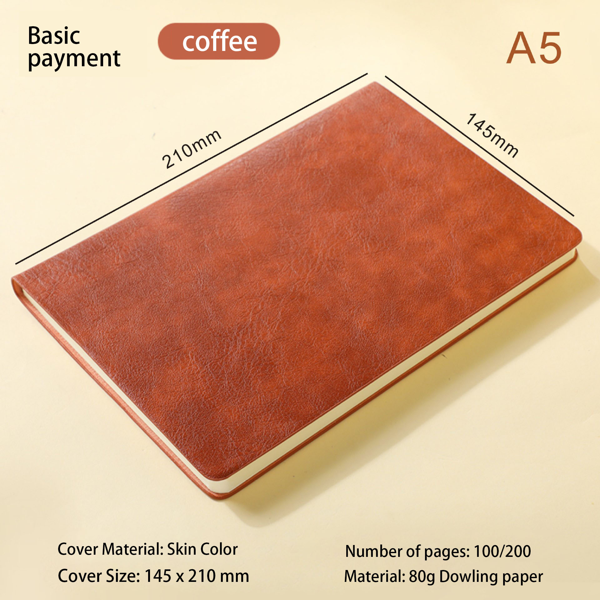 Book high-value business office A5 notebook custom logo hand book soft leather B5 wholesale notepad
