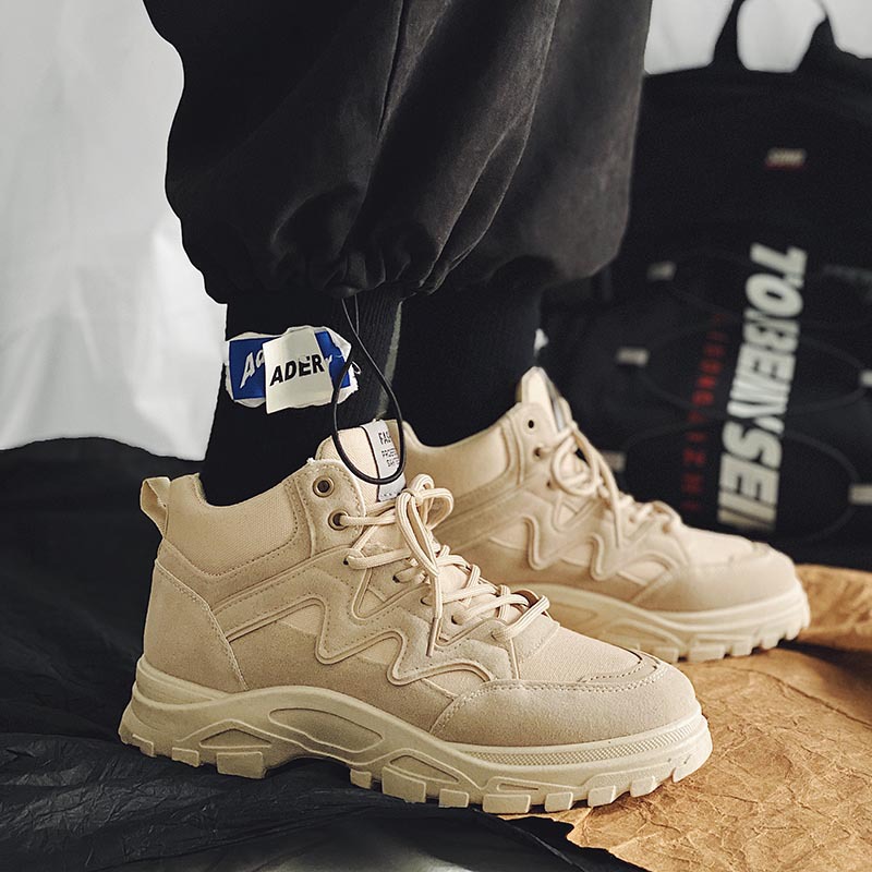 New high-top Martin boots men’s Korean version tooling boots all-match desert boots trendy men’s boots