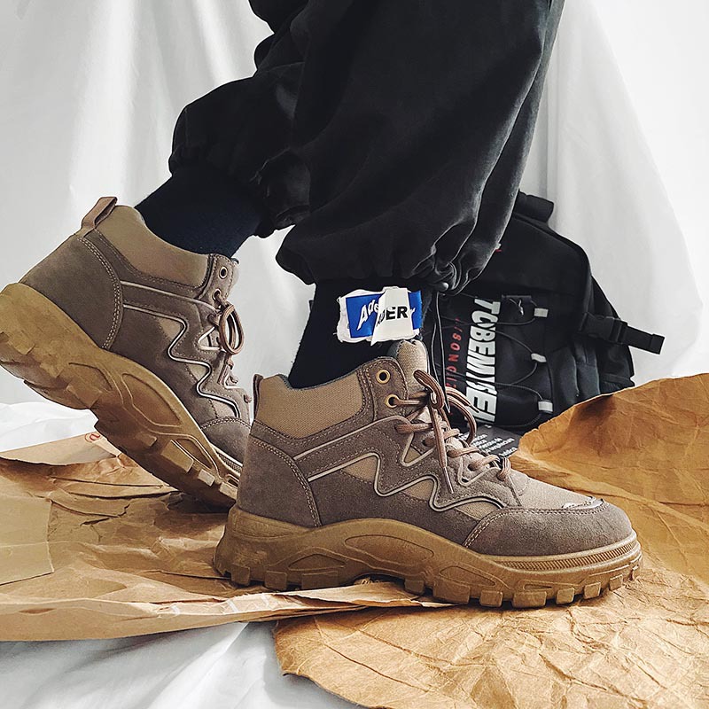 New high-top Martin boots men’s Korean version tooling boots all-match desert boots trendy men’s boots