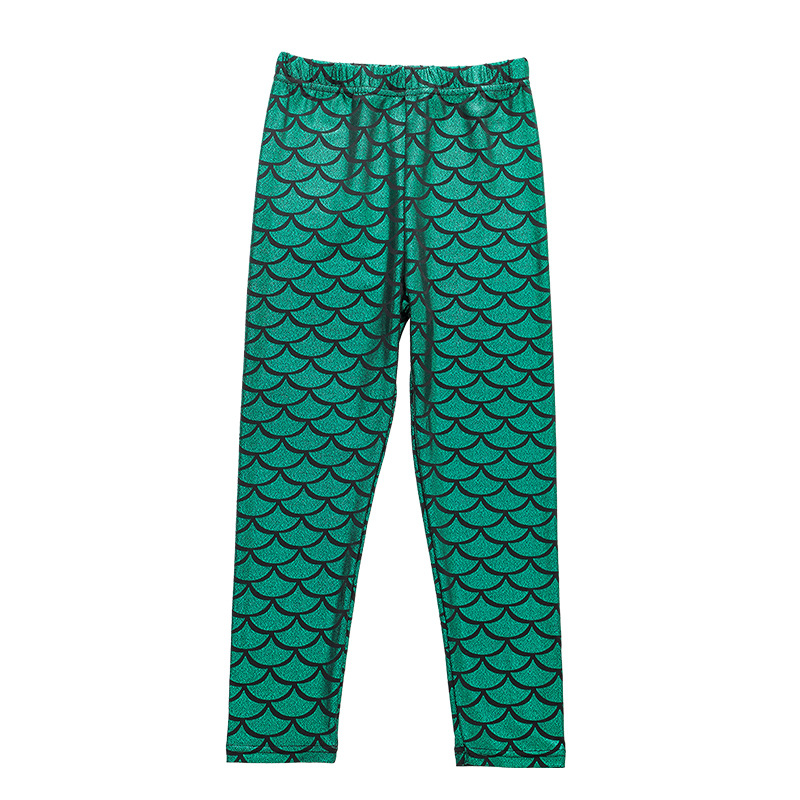 Gymnastics pants spring and autumn European and American girls mermaid tights and thin children’s colored fish scale leggings