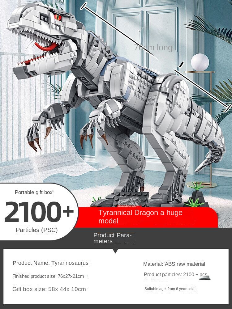 Large Dinosaur Tyrannosaurus Rex Compatible with Lego Building Blocks Assembling Toys Puzzle Boys Difficult Children’s Gifts
