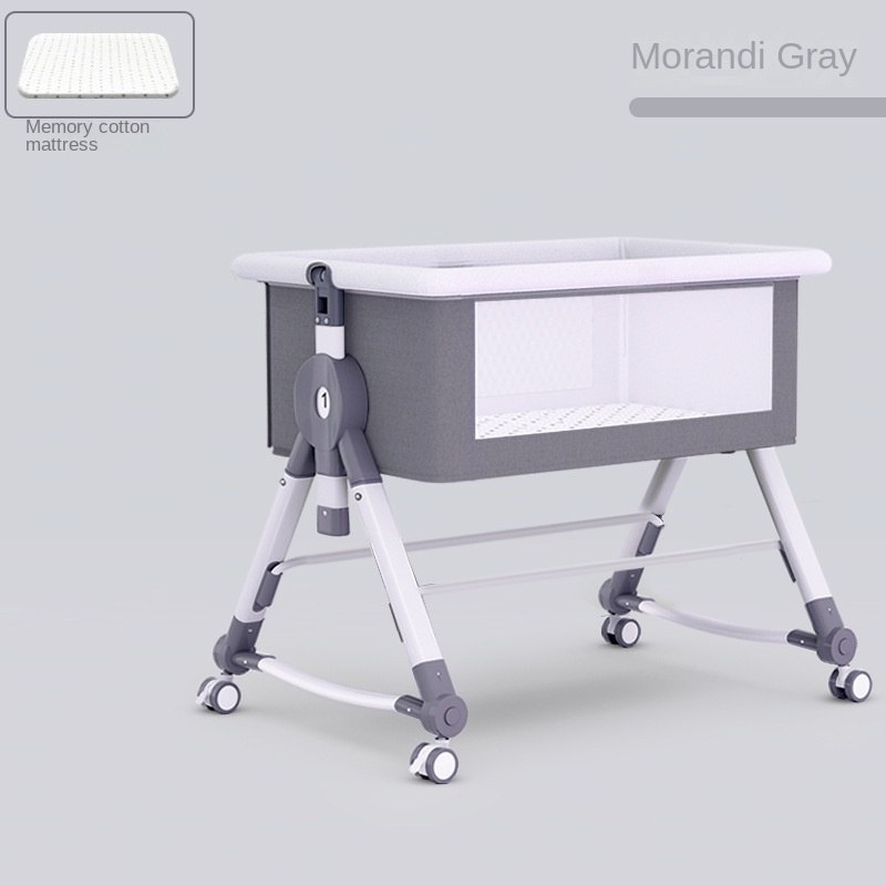 Crib newborn bed splicing big bed baby rocker bb children’s bed cradle bed multifunctional mobile foldable