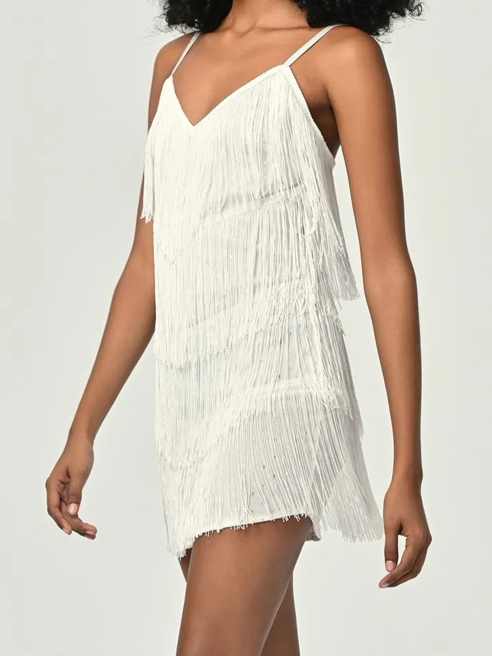 European and American new women’s dress Amazon wish sexy suspender tight skirt tassel skirt nightclub