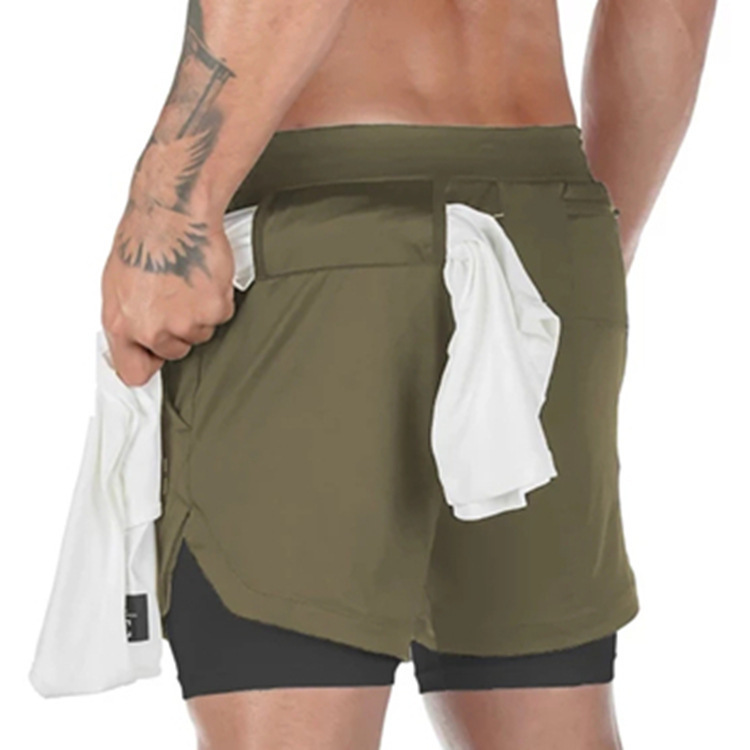 New Men’s Sports Pants Casual Outdoor Breathable Multi Pocket Double Layer Shorts