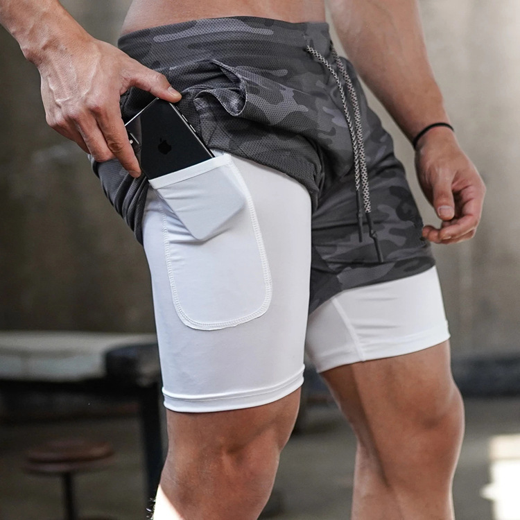 New Men’s Sports Pants Casual Outdoor Breathable Multi Pocket Double Layer Shorts