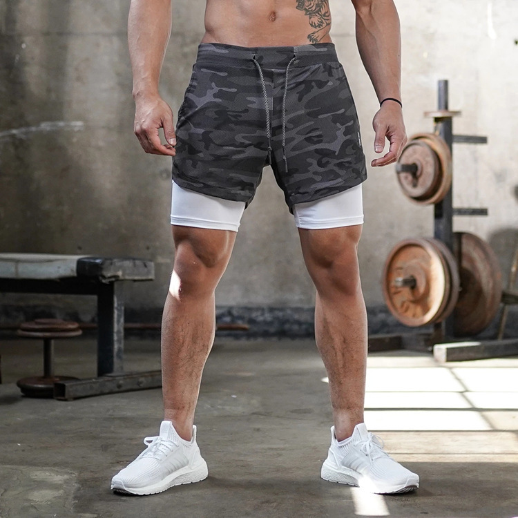 New Men’s Sports Pants Casual Outdoor Breathable Multi Pocket Double Layer Shorts