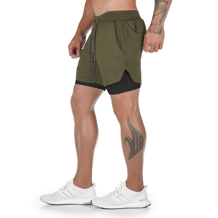 New Men’s Sports Pants Casual Outdoor Breathable Multi Pocket Double Layer Shorts