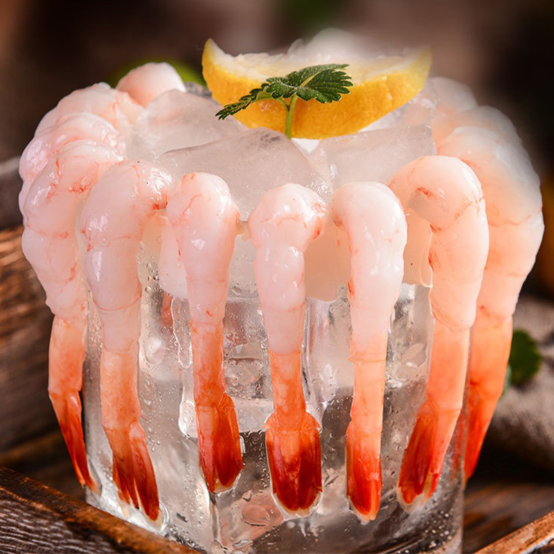 Fresh arctic sweet shrimp sashimi go head shell net red ready-to-eat sweet shrimp Japanese sushi 75g
