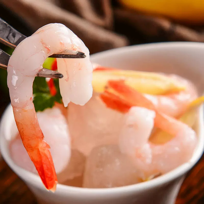 Fresh arctic sweet shrimp sashimi go head shell net red ready-to-eat sweet shrimp Japanese sushi 75g