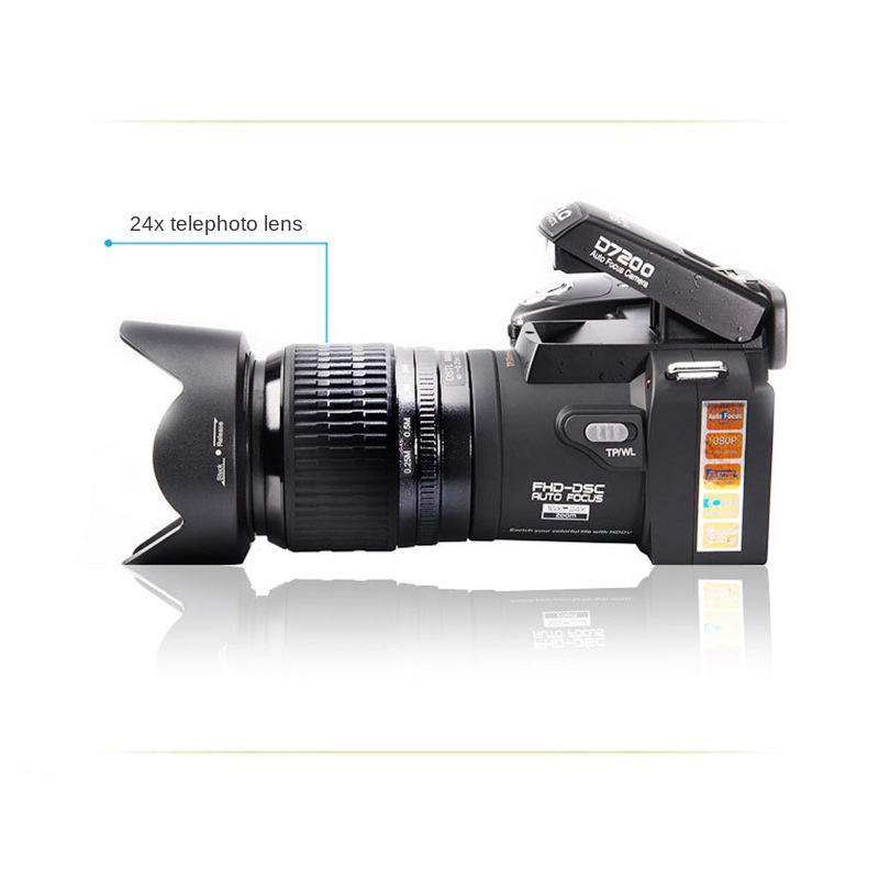 D7200 Auto Focus Full HD Digital Camera Video Camera 3 Lens Switchable External Flash
