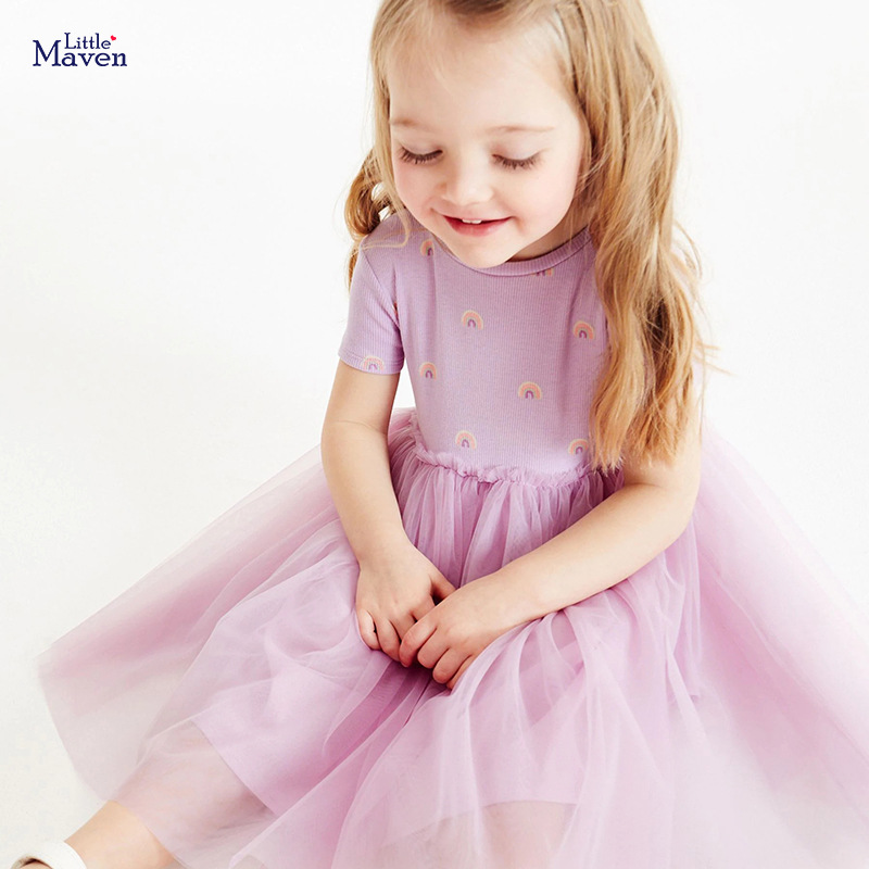 Girls’ skirt summer European and American princess dress cute breathable mesh girl’s dress