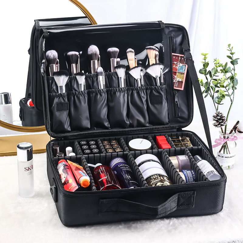 Large-capacity cosmetic bag tattoo embroidery manicure and makeup portable partition tool box cosmetic bag