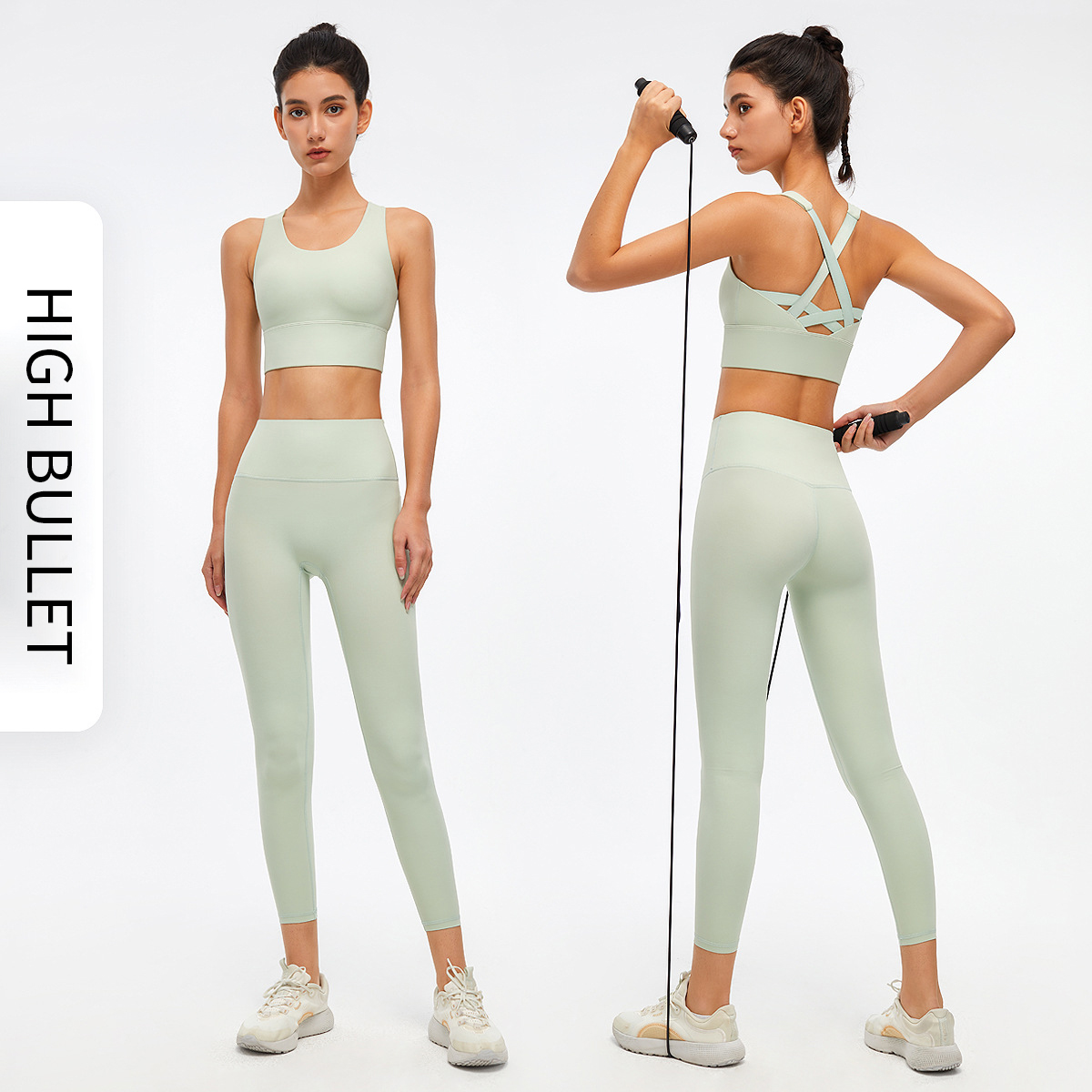 Yoga suit women gathered shape fitness sports underwear breathable bottoming yoga pants women’s high waist hip-lifting outer wear