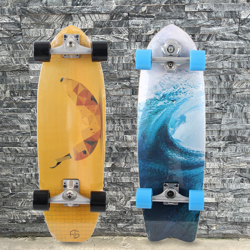 Factory direct supply travel sports ski training board youth four-wheel adult skateboard beginner land surfboard