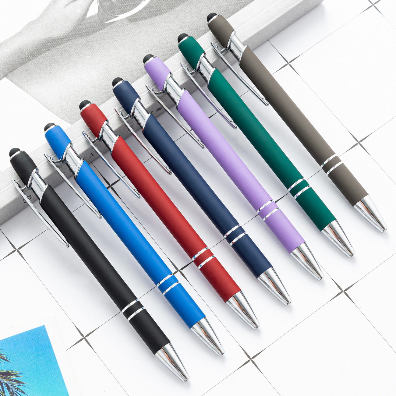 Press pen spot wholesale metal pen press ballpoint pen aluminum rod pen capacitive pen touch handwriting touch screen pen