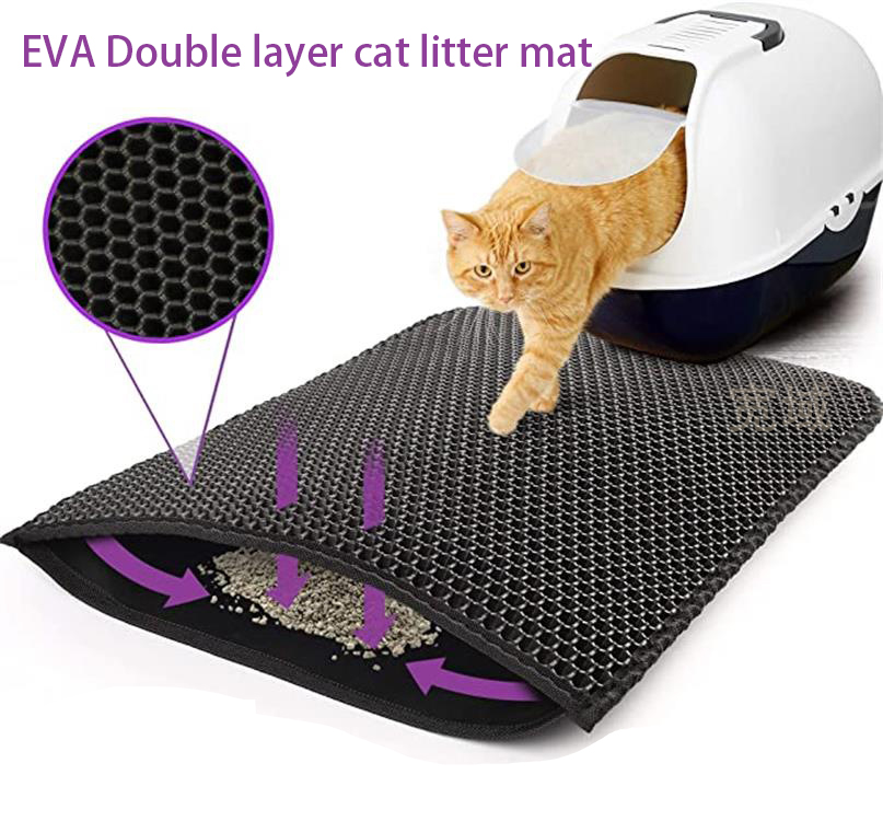 Manufacturers supply double-layer eva pet cat litter mat pet cat litter box sand filter mat pet supplies cat scratching mat
