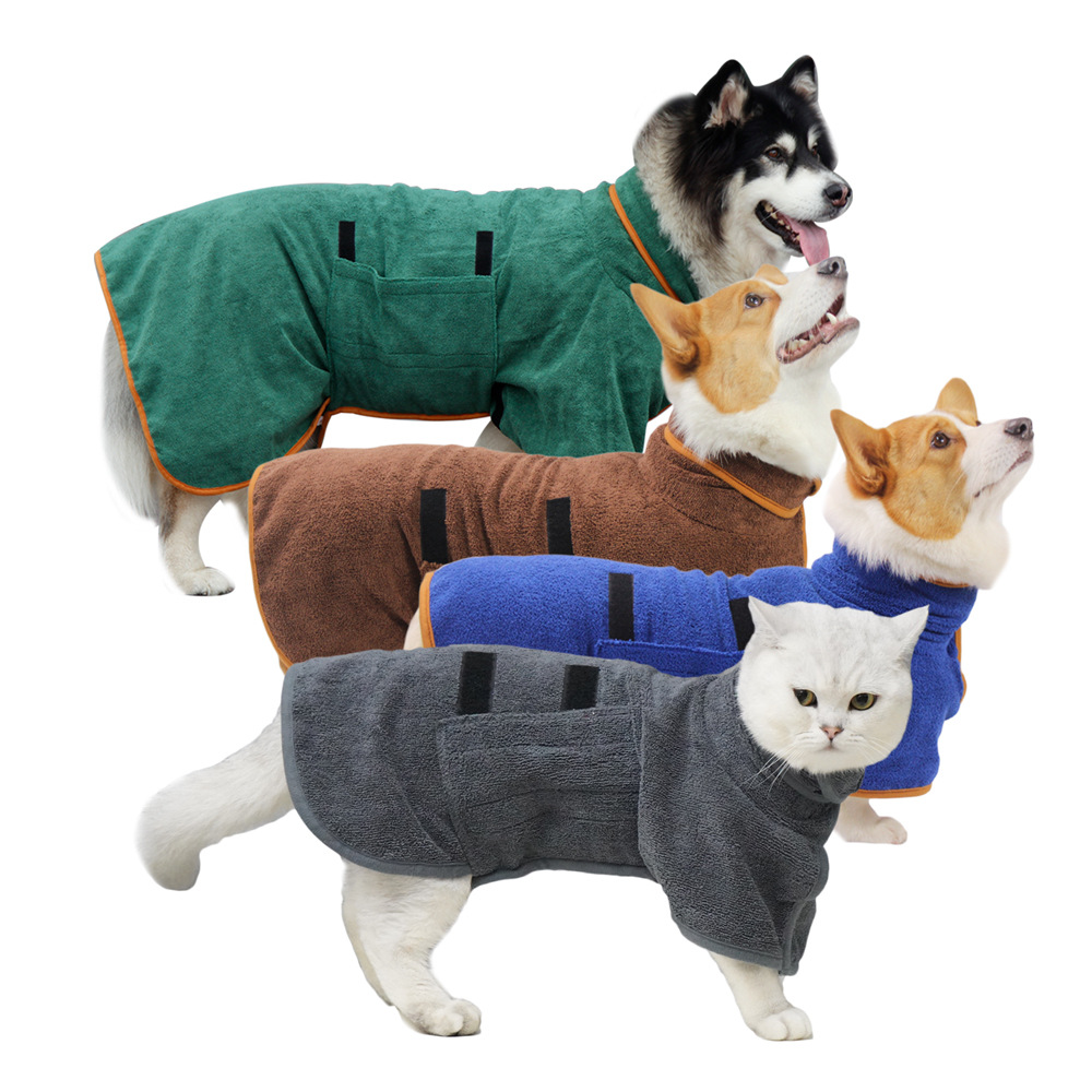 Absorbent Pet Bathrobe Bath Towel Quick-drying Microfiber Dog Cat Cross-border Pet Supplies