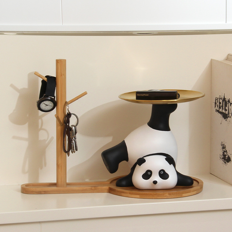 Panda Entrance Cabinet Key Storage Ornament Bracket Living Room Shoe Cabinet