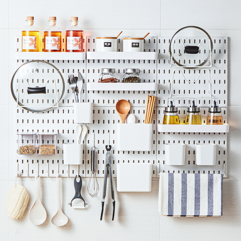 Perforated household hole board bathroom finishing rack display hole board free storage rack bedroom kitchen rack