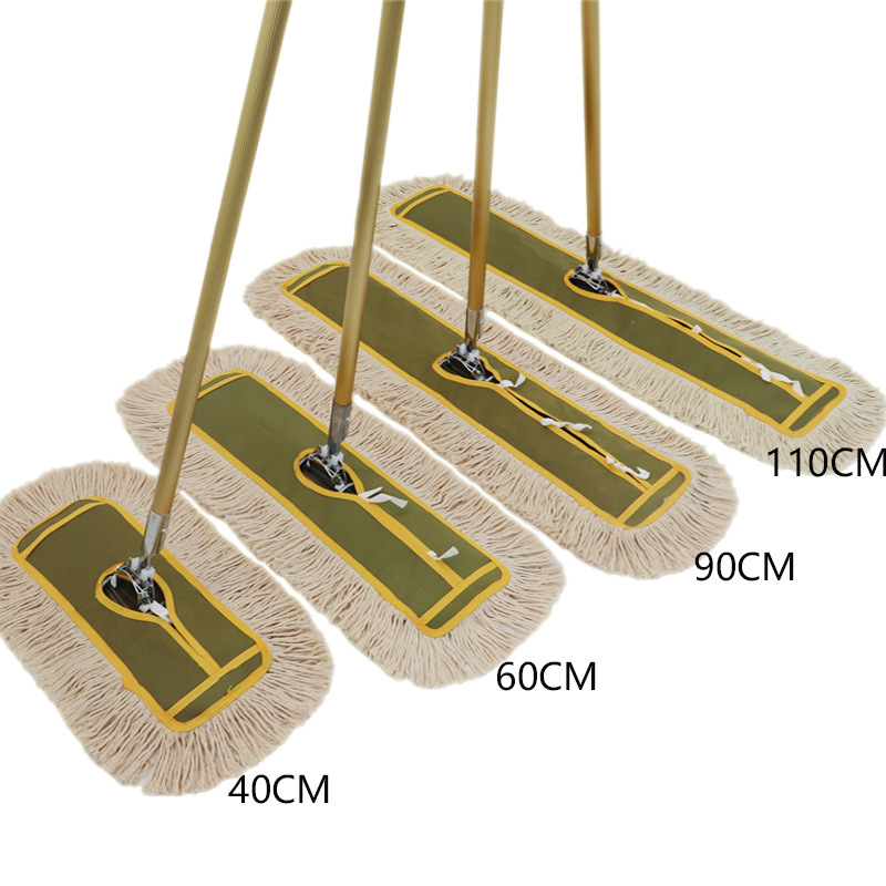 Thickened big dust push factory hotel large mop water-absorbing wide row dragging lazy people flat mop cotton thread 60 90cm