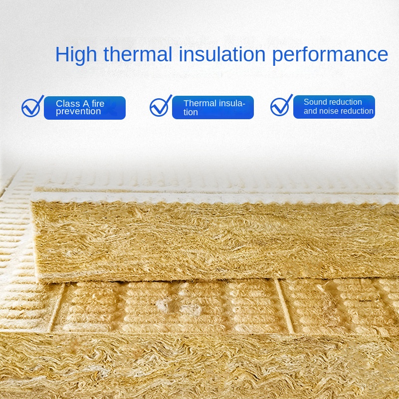 A-class fire retardant and smoke-proof rock wool insulation board exterior wall roof curtain wall thermal insulation rock wool board fire cotton