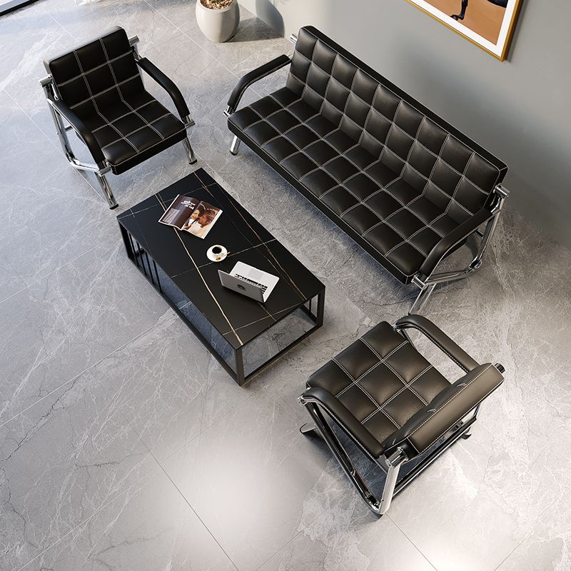 Office sofa coffee table combination office furniture reception area reception room single person three person business sofa iron art