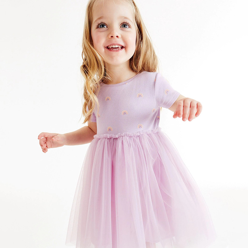 Girls’ skirt summer European and American princess dress cute breathable mesh girl’s dress