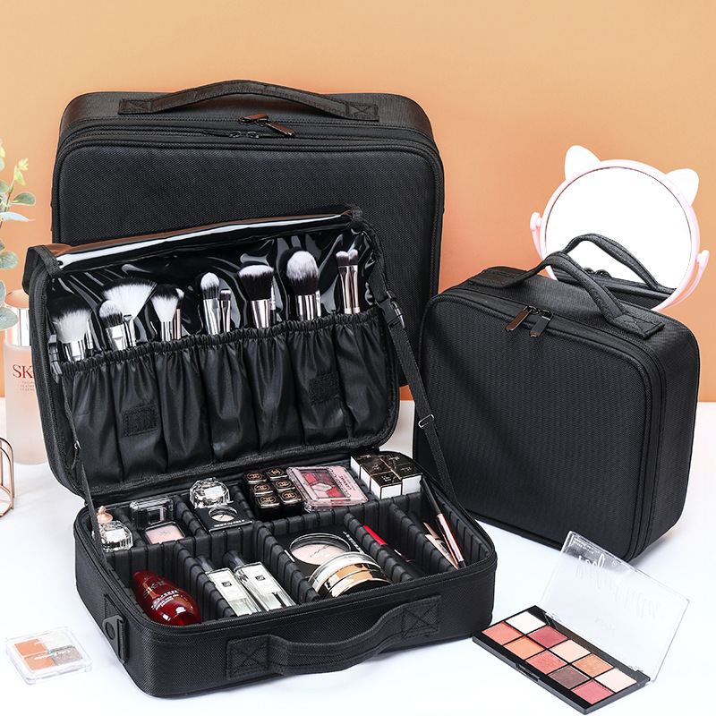 Large-capacity cosmetic bag tattoo embroidery manicure and makeup portable partition tool box cosmetic bag