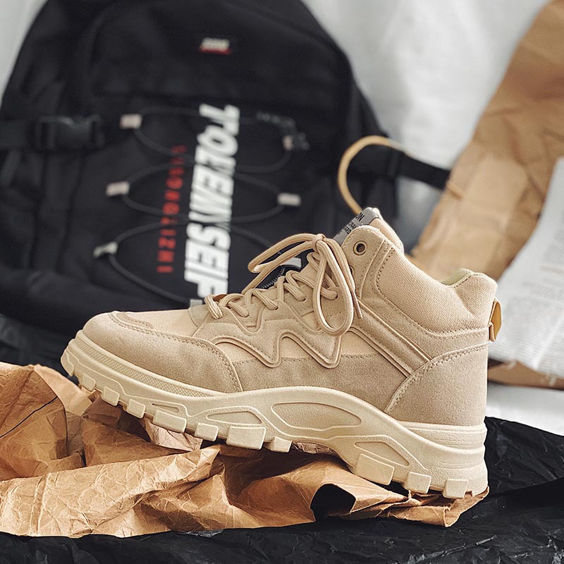 New high-top Martin boots men’s Korean version tooling boots all-match desert boots trendy men’s boots