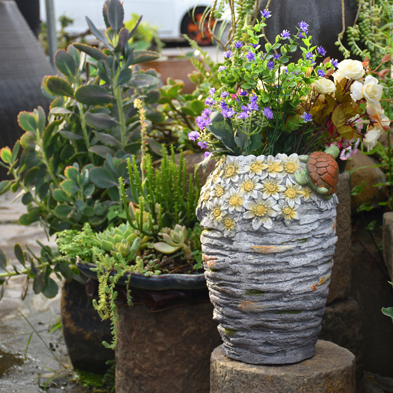 Top-floor balcony decoration flower pot turtle large landscaping lawn garden villa succulent American outdoor garden gardening