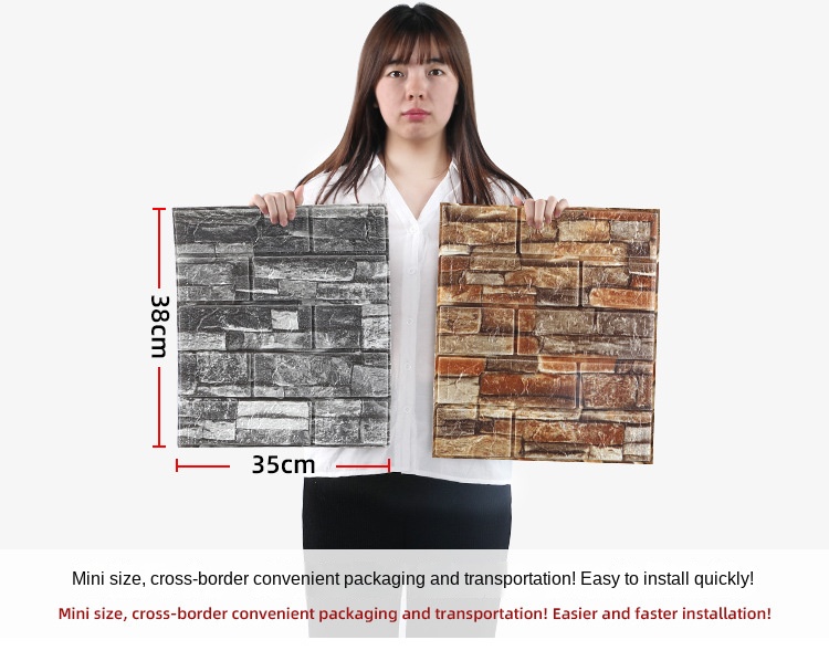 Cross-border 3538cm wall sticker 3d three-dimensional self-adhesive small size waterproof XPE foam wallpaper wall paper spot