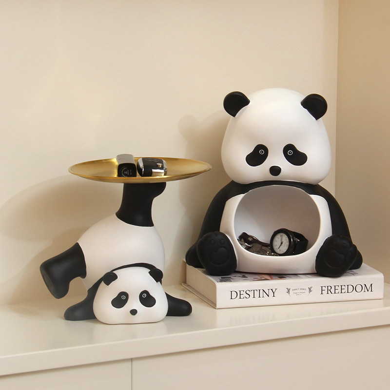 Panda Entrance Cabinet Key Storage Ornament Bracket Living Room Shoe Cabinet