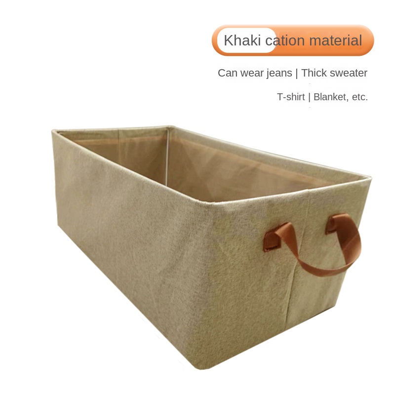 Finishing storage box without cover portable steel frame box cationic foldable storage basket cotton linen storage basket storage box