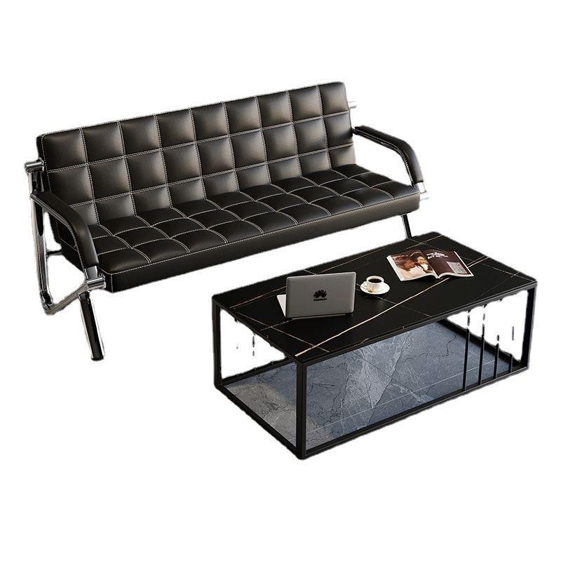 Office sofa coffee table combination office furniture reception area reception room single person three person business sofa iron art
