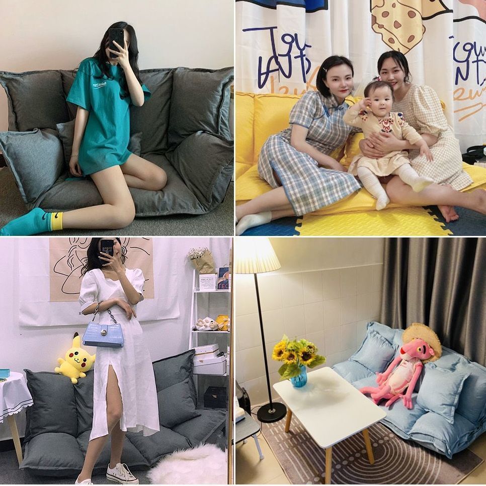 Lazy sofa tatami folding double small apartment net red style bedroom single simple floor sofa bed dual-use