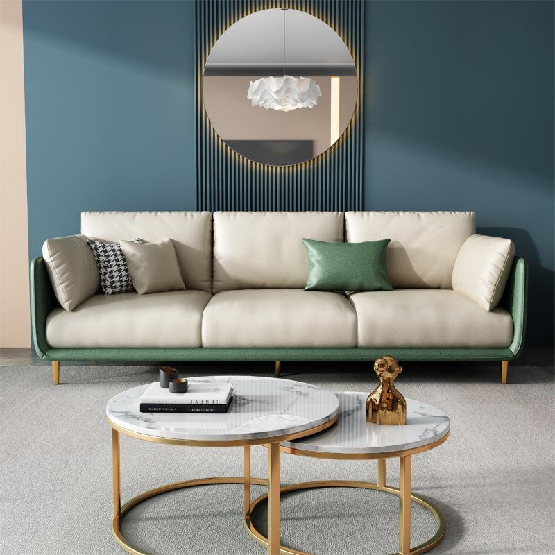 Italian wash-free technology fabric sofa small apartment living room single double three Nordic simple combination small sofa