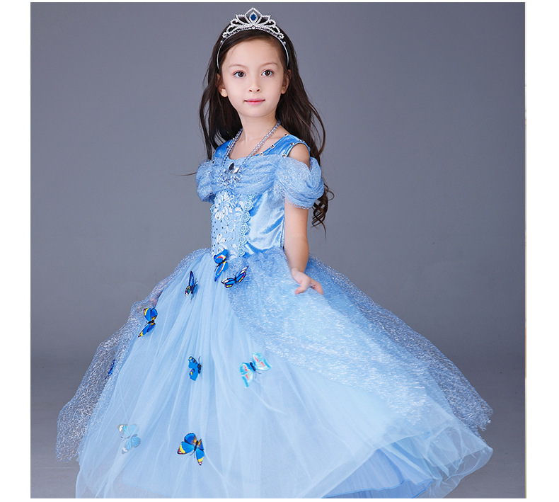 Halloween Cinderella Dress Frozen Elsa Sophia Girls Dress Children’s Short-sleeved Princess Dress