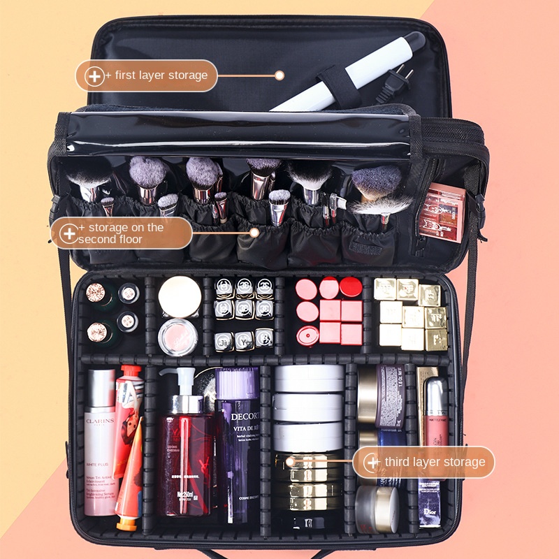 Large-capacity cosmetic bag tattoo embroidery manicure and makeup portable partition tool box cosmetic bag