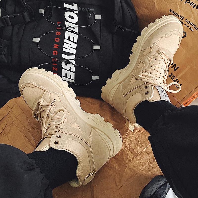 New high-top Martin boots men’s Korean version tooling boots all-match desert boots trendy men’s boots