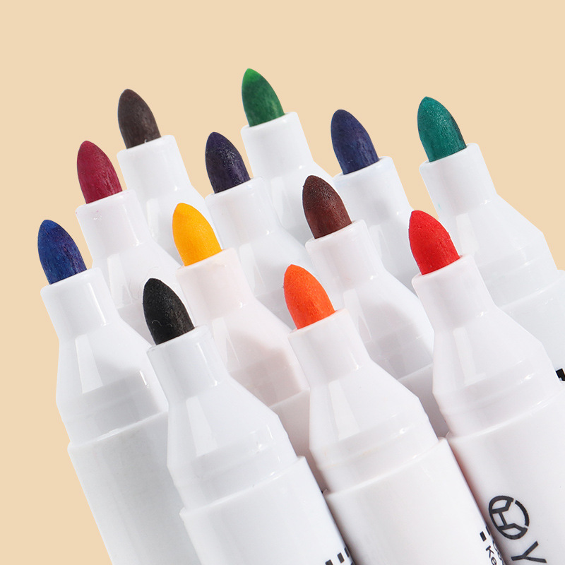 Large-capacity 12-color water-based pen erasable whiteboard pen office writing board thick head message marker pen wholesale
