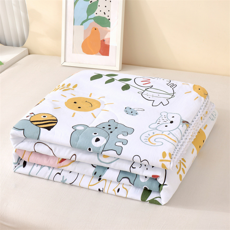 Washed cotton summer cool quilt air-conditioning quilt printed single and double summer quilt student dormitory quilt core event gift wholesale