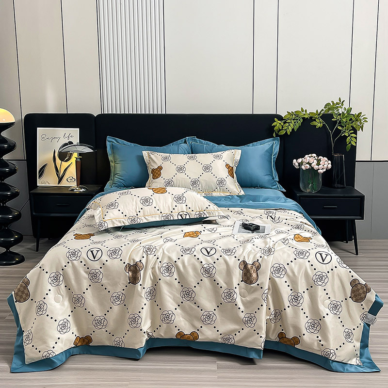 New Washed Tencel Summer Quilt Four-piece Set Light Luxury Comfortable