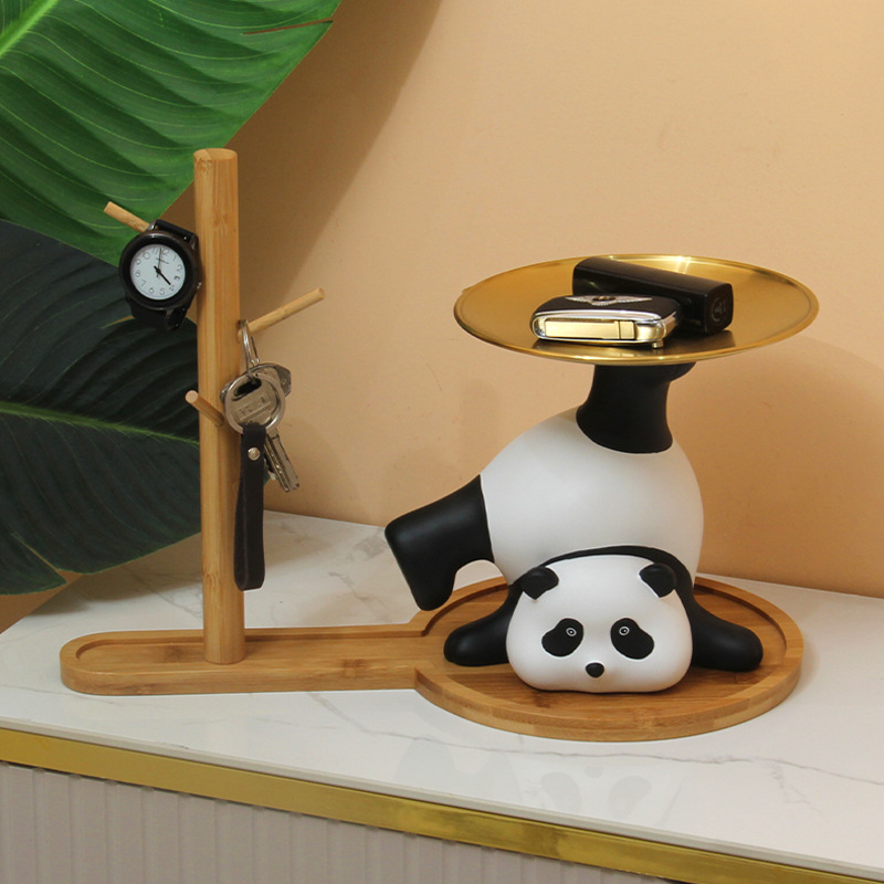Panda Entrance Cabinet Key Storage Ornament Bracket Living Room Shoe Cabinet