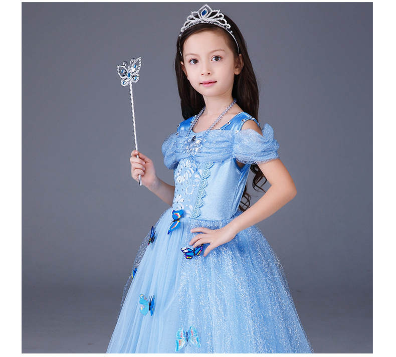 Halloween Cinderella Dress Frozen Elsa Sophia Girls Dress Children’s Short-sleeved Princess Dress