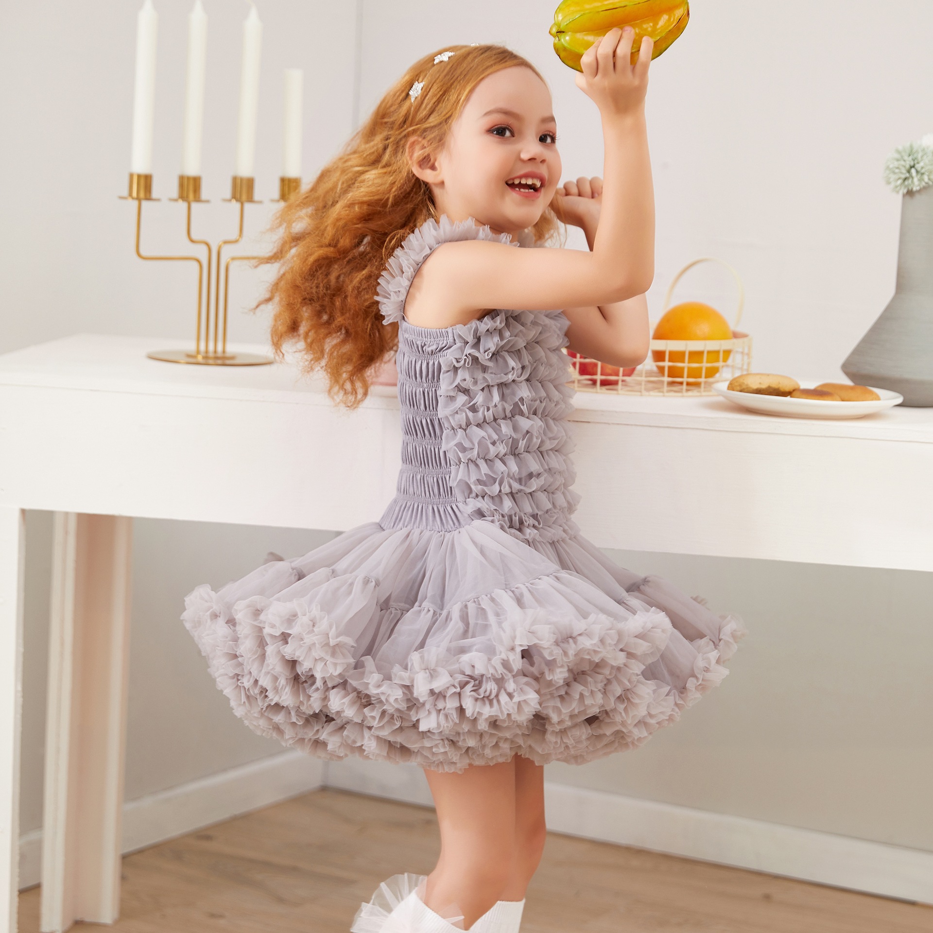 European and American children’s wear sling princess dress birthday gift dress girls princess dress fluffy children’s dress