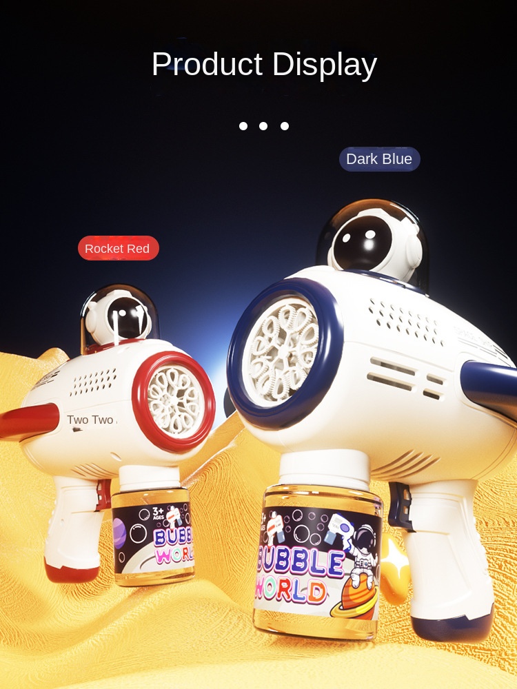 Bubble Gun Space Astronaut Toy Fully Automatic Gatling Electric Bubble Blowing Machine Internet Celebrity Children’s Toy