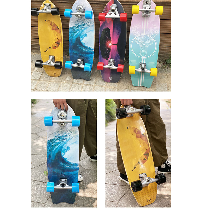 Factory direct supply travel sports ski training board youth four-wheel adult skateboard beginner land surfboard