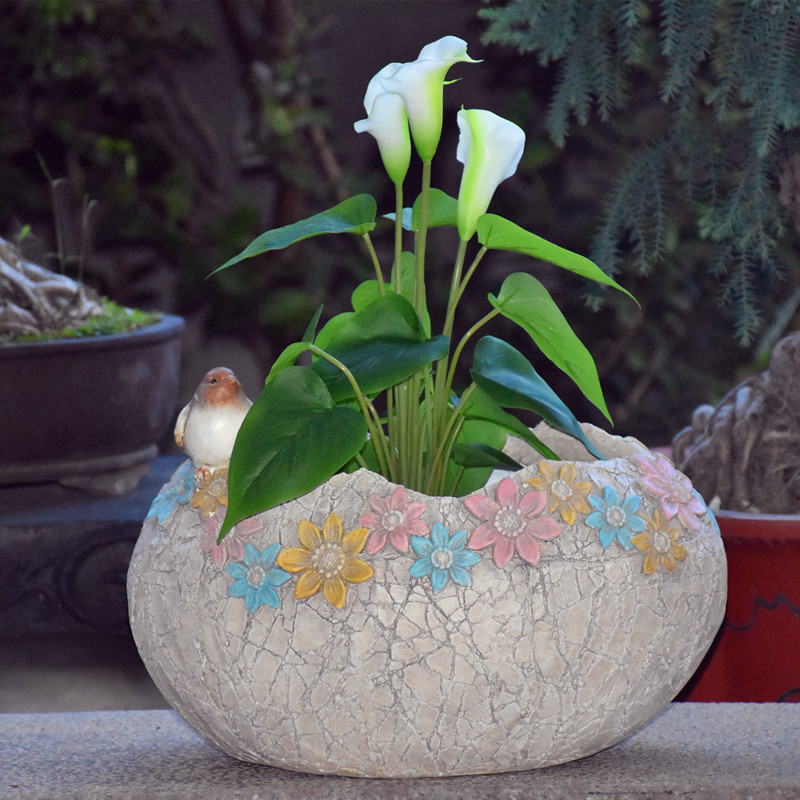 Top-floor balcony decoration flower pot turtle large landscaping lawn garden villa succulent American outdoor garden gardening