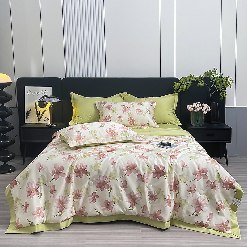 New Washed Tencel Summer Quilt Four-piece Set Light Luxury Comfortable